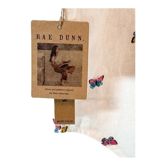 Rae Dunn Linen Butterfly Button Down Shirt NWT - Picture 5 of 6